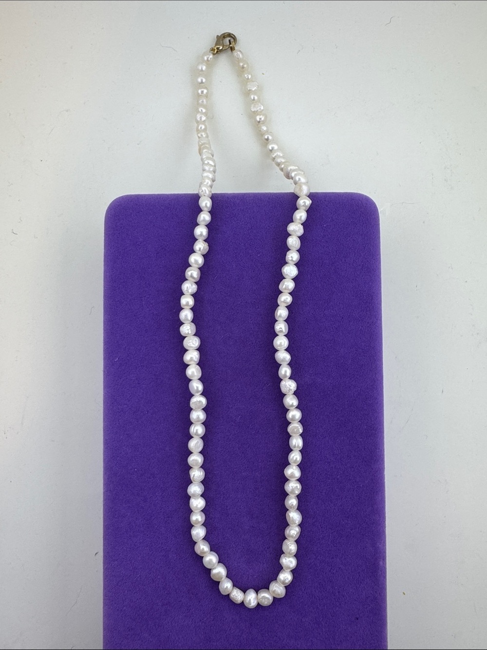💛 Classic Gold Tone Genuine White Pearl Strand Necklace | Mermaid Coastal